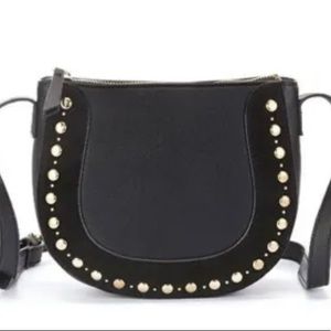 NWT LASCANA Black Rivet Stud Crossbody Bag Purse CHIC, NEW W/tag